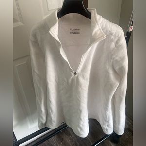 White quater zip jacket. Has no stains or tears.